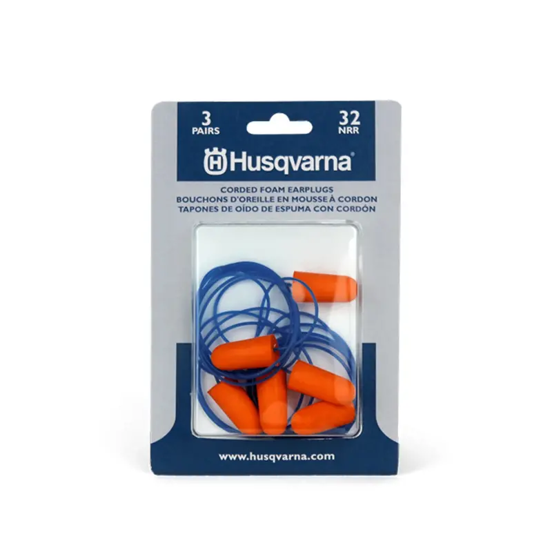 Husqvarna Corded Foam Earplugs – 3-Pair Pack For Easy Carry And Hygienic Use 1