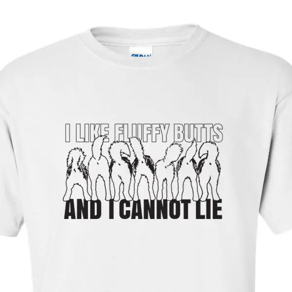 'I Like Fluffy Butts' Unisex Tee – Humorous Design Featuring Huskies & Malamutes 1