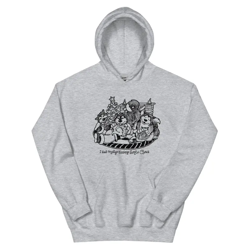 'I Saw Mally Kissing Santa Claus' Holiday Pullover Hoodie 1