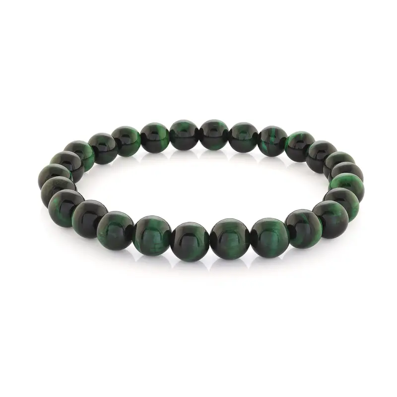 Italgem Green Tiger Eye Stretch Bracelet, 8Mm Beads 1