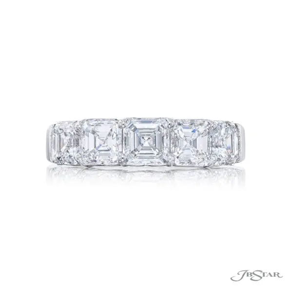 Jb Star Platinum Square Emerald-Cut Diamond Wedding Band – 1.8 Ct 1