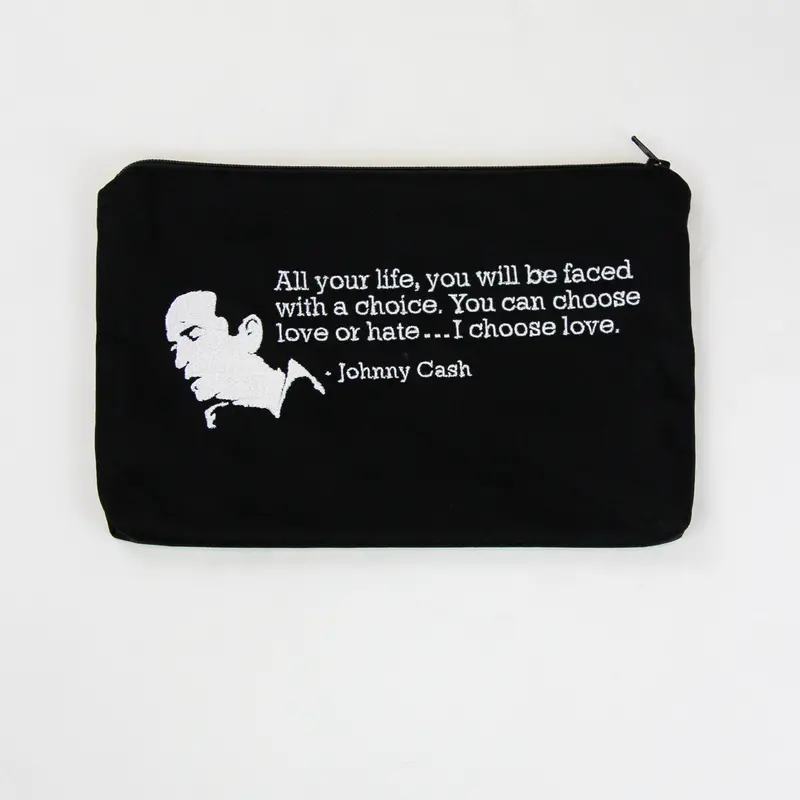 Johnny Cash Themed Cosmetic Pouch For Artists 1