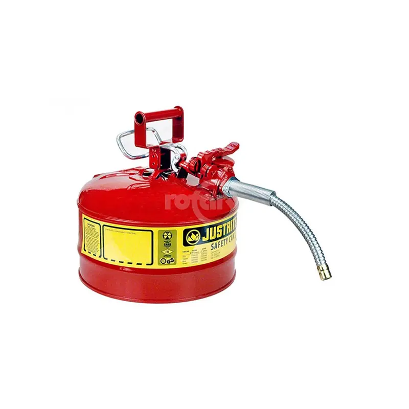 Justrite 2.5-Gallon Ul-Listed Safety Fuel Can With Integrated Hose 1