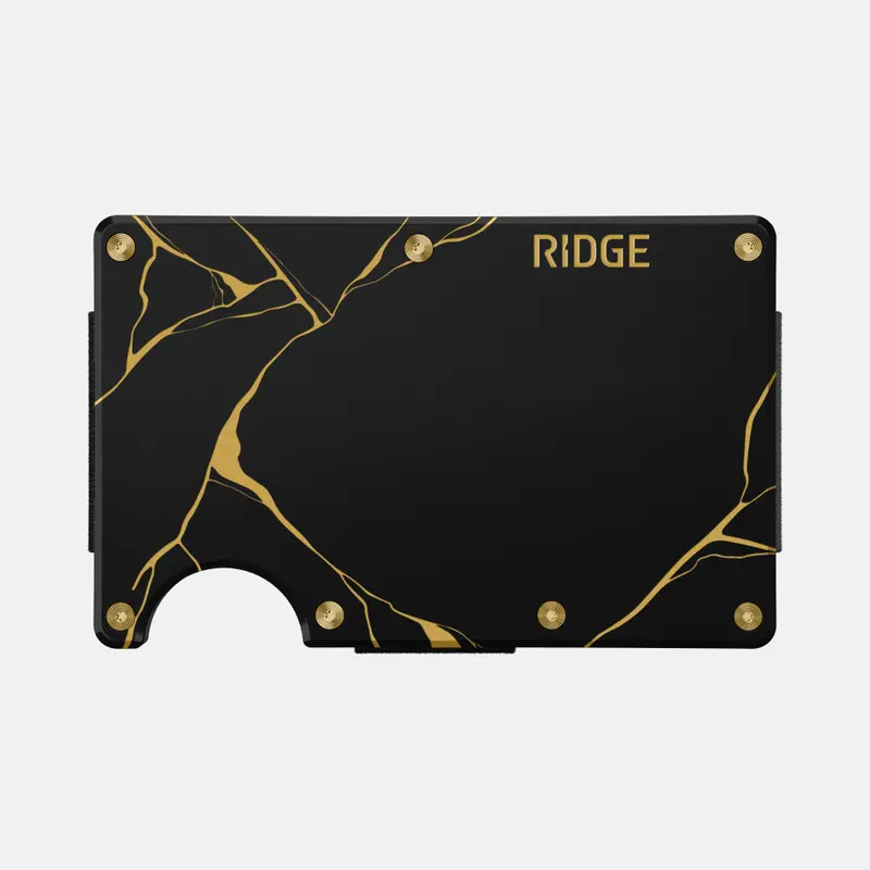 Kintsugi-Style Ridge Wallet In Black 1
