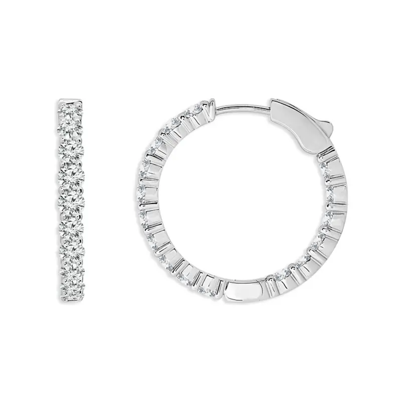 Lab-Created Diamond Hoop Earrings (3.00 Ct Total Weight) 1