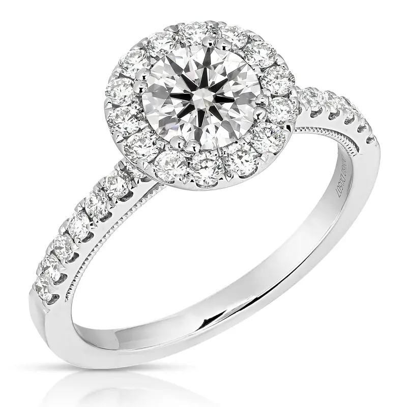 Lab-Grown Diamond Engagement Ring – 2.00 Carat Round Halo, 14K White Gold 1