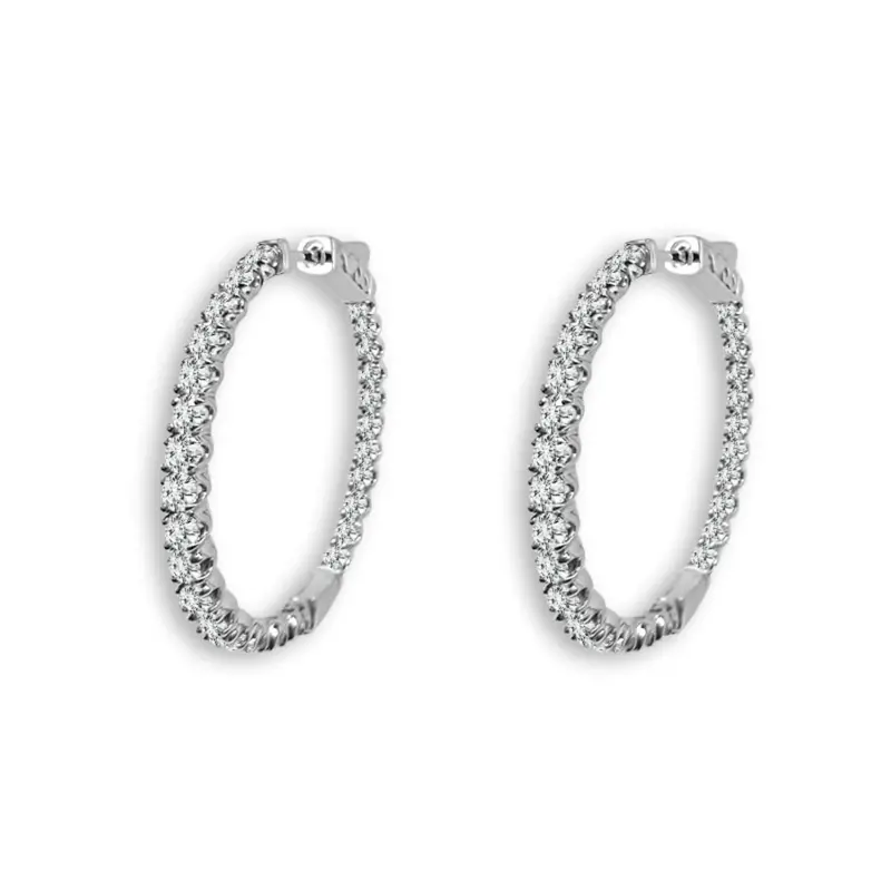 Lab-Grown Diamond Hoop Earrings – 2 Carat Total Weight 1