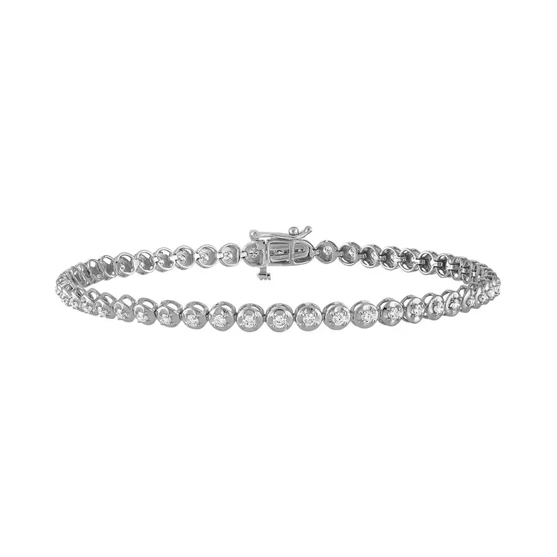 Lab-Grown Diamond Tennis Bracelet In Sterling Silver – 3 Carat Total Weight 1