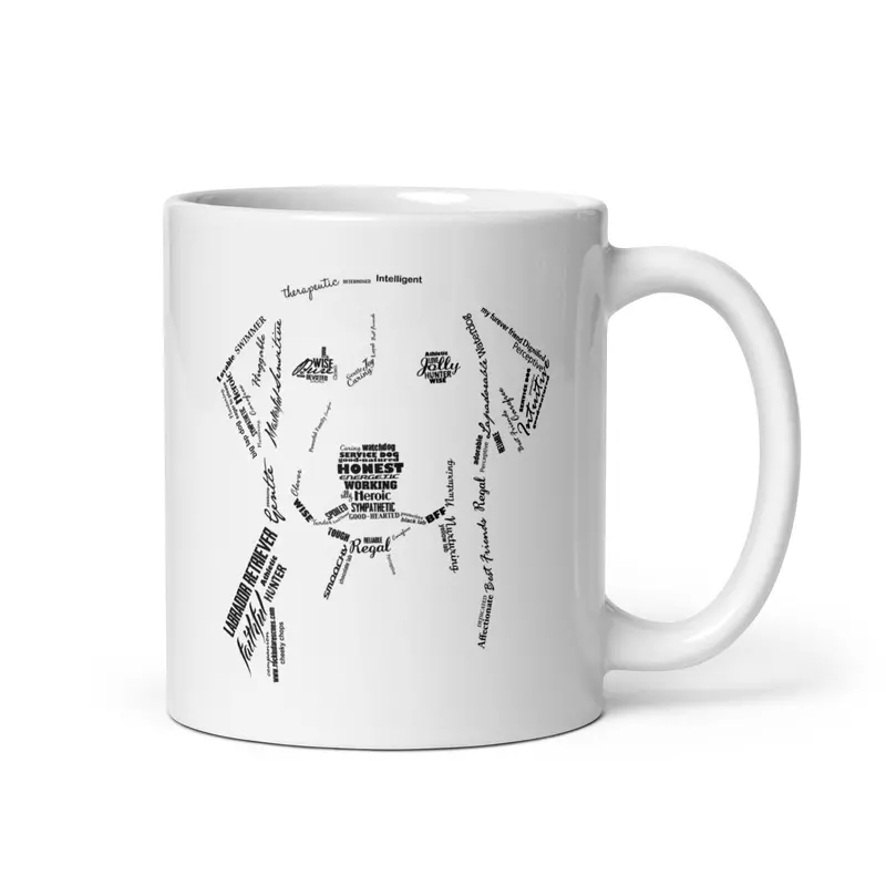 Labrador Silhouette Word Art Ceramic Mug 1