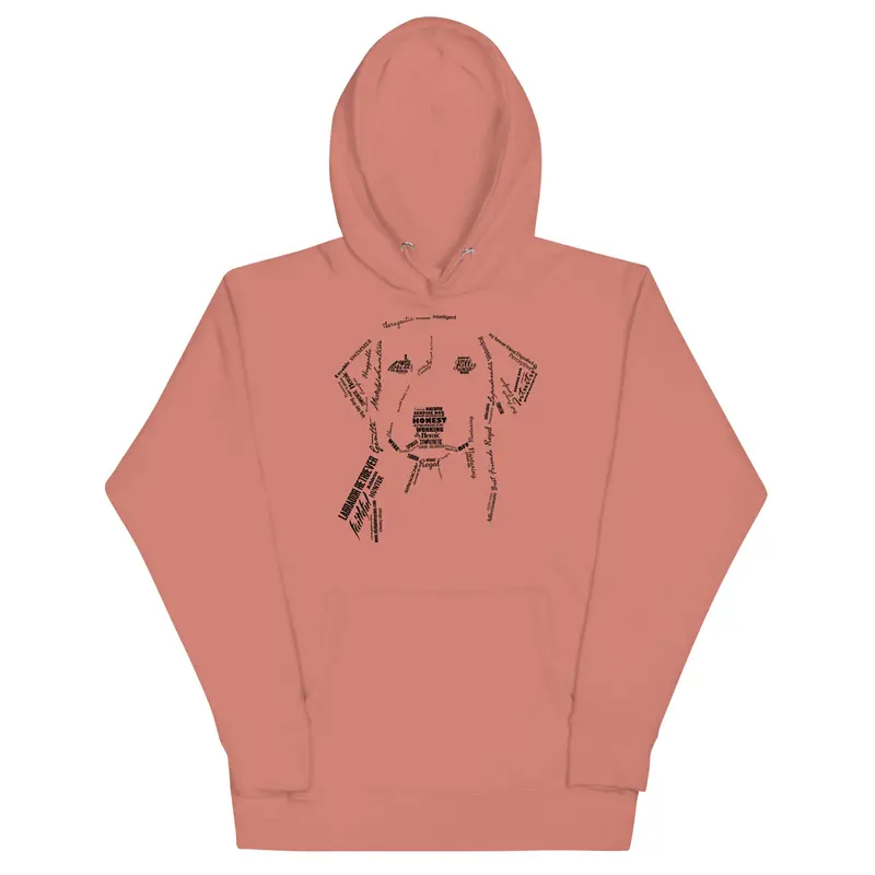 Labrador Silhouette Word Art Pullover Hoodie 1