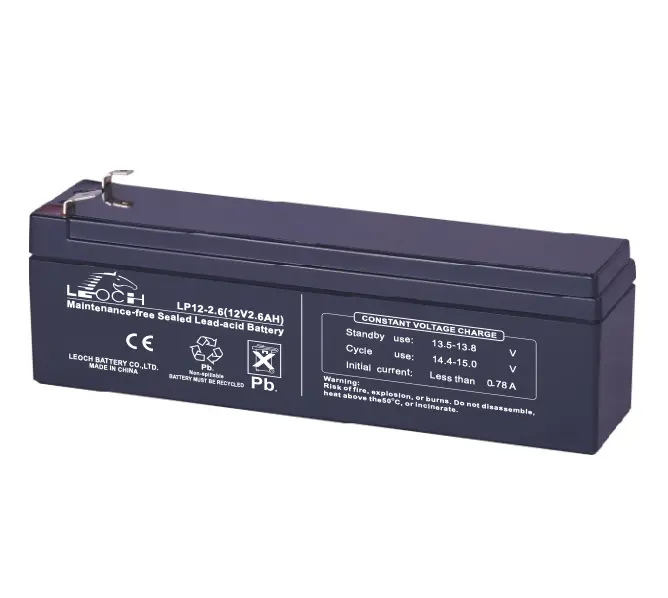 Leoch Lp12-2.6 Agm Battery – 12V, 2.6Ah With 0.187" Faston Terminals 1