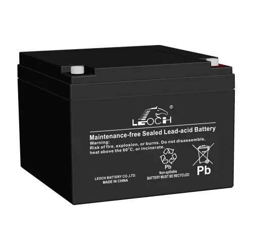 Leoch Lp26-12 12V 26Ah Agm Battery With Nut-And-Bolt Terminals 1