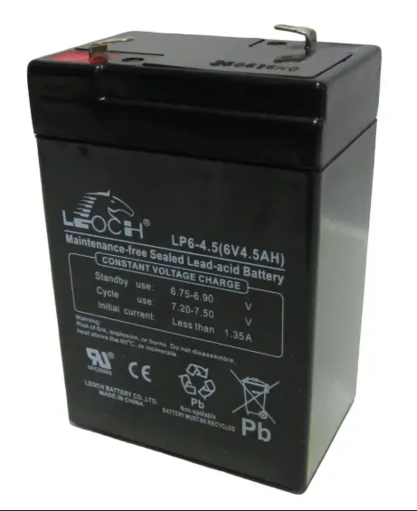 Leoch Lp6-4.5 Agm Battery – 6V, 4.5Ah With 0.187" Terminal Connectors 1