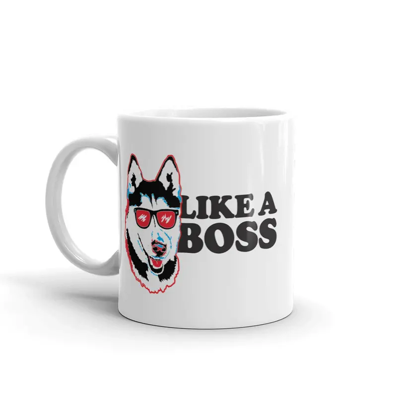 'Like A Boss' Siberian Husky Ceramic Coffee Mug – Funny Dog Lover Gift 1