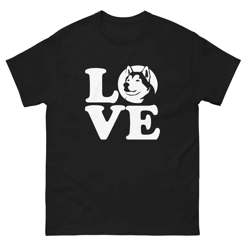 'Love' Alaskan Malamute Typography T-Shirt 1