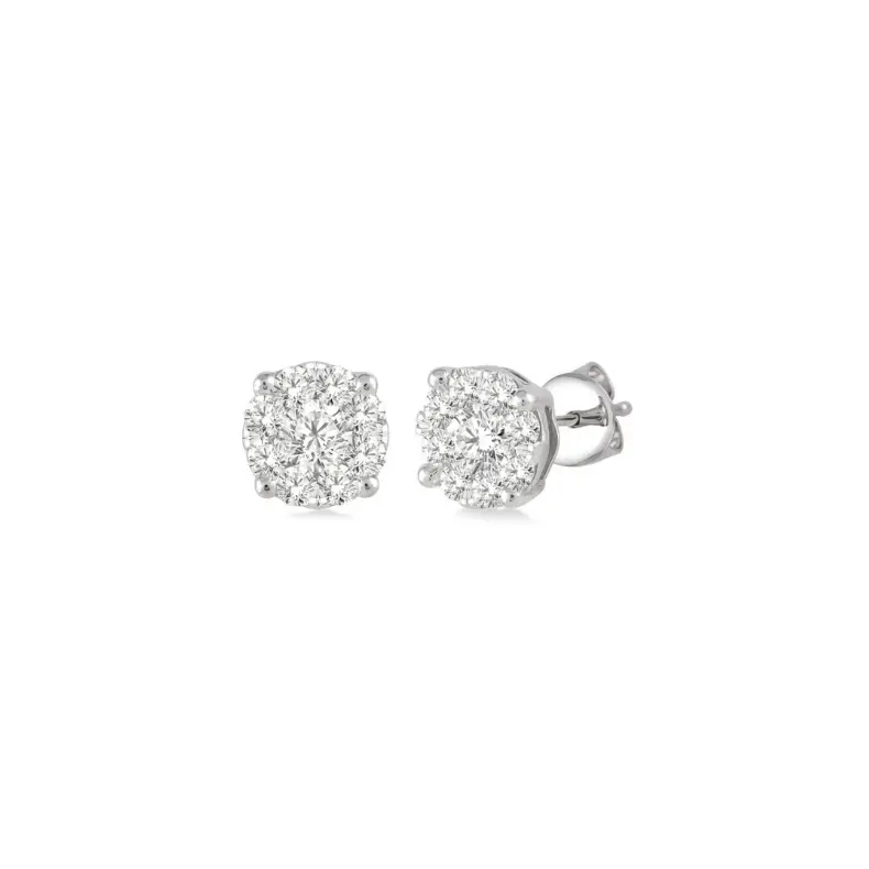Lovebright 14K White Gold Diamond Earrings – 0.16 Ct Total Weight 1