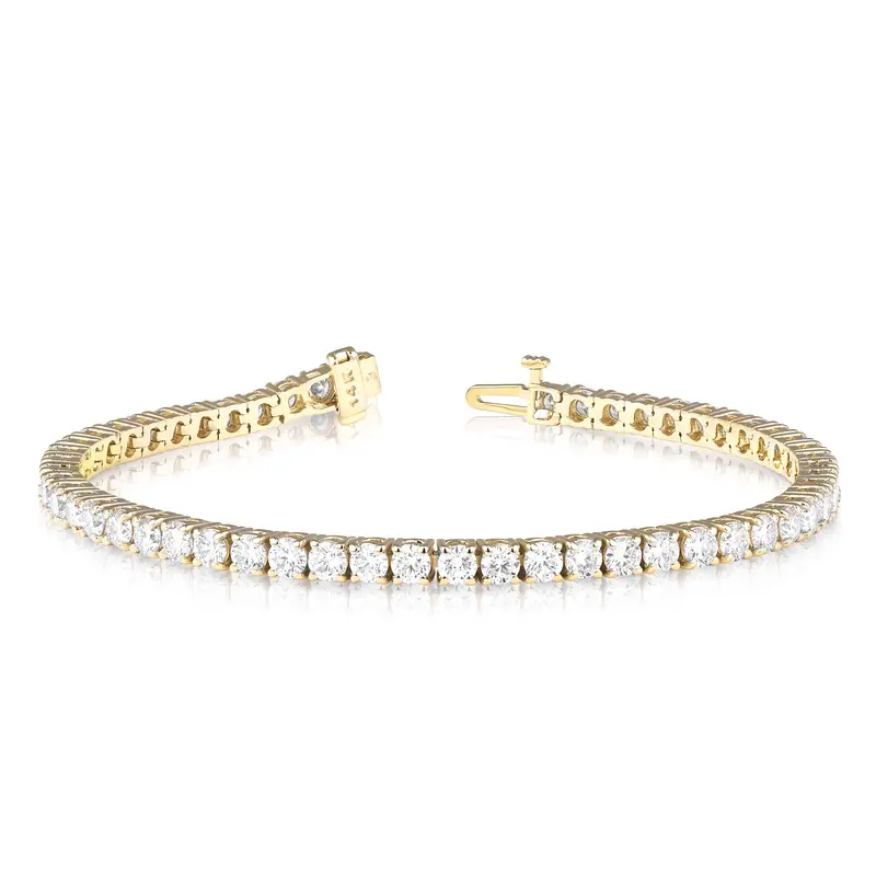 Luxury Lab-Created Diamond Tennis Bracelet – 15.00 Carats Total Weight In 14K Yellow Gold 1