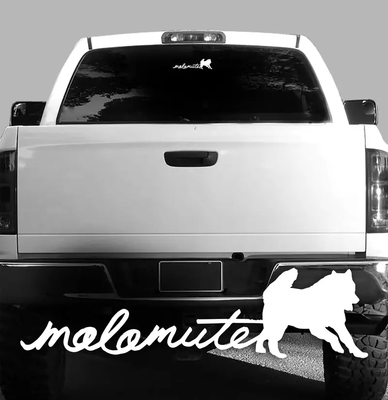 Malamute Script Vinyl Vehicle Decal – Alaskan Malamute Enthusiast Sticker 1
