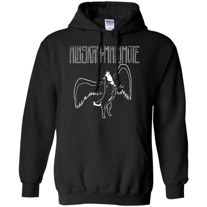 'Malamutes Rock Zeppelin' Cozy 8 Oz Pullover Hoodie With Alaskan Malamute Art 1