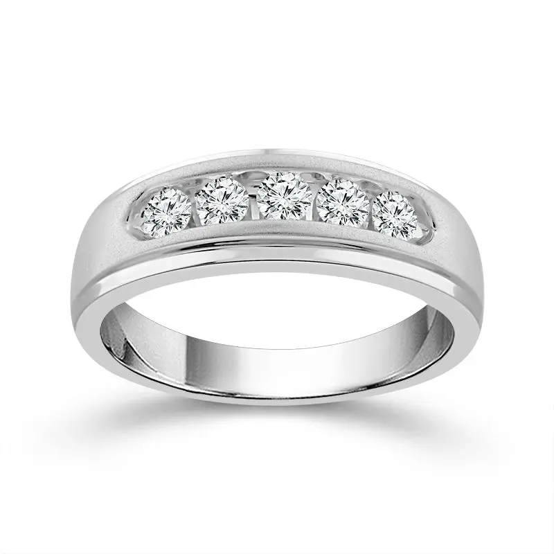Men’S Diamond Band In 10K White Gold – 0.50 Carat Total Weight 1