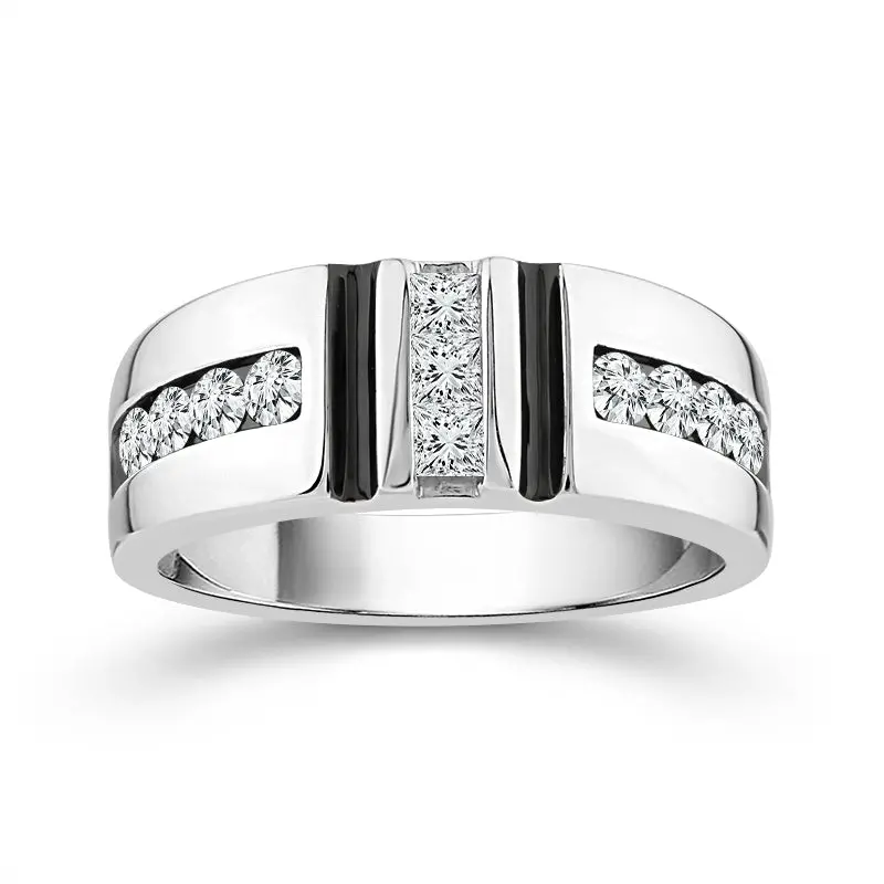 Men’S Diamond Wedding Ring – 1.00 Carat Total Weight In 10K White Gold 1