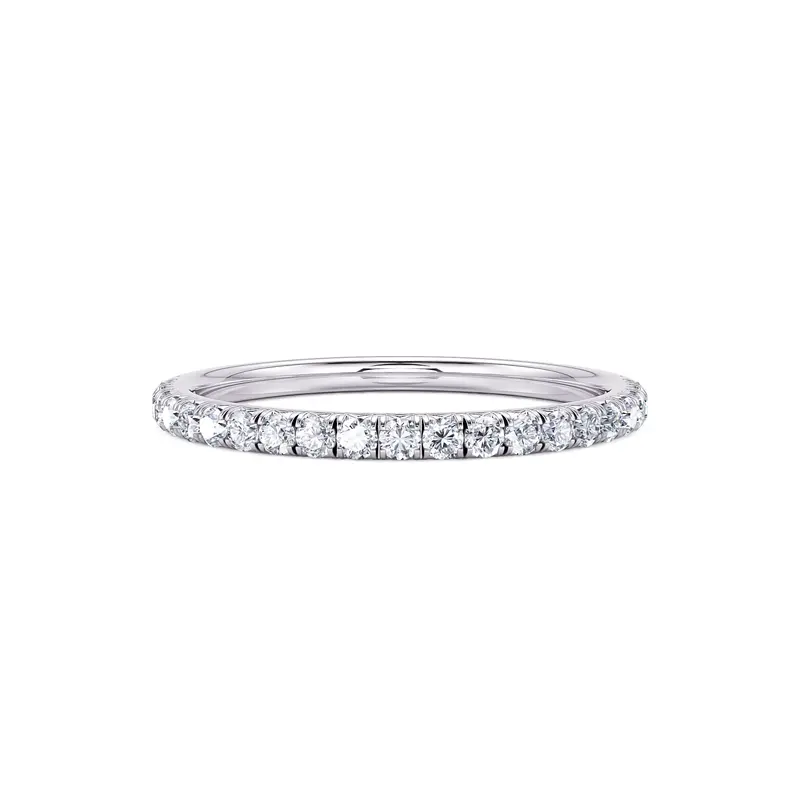 Micro-Pavé Diamond Wedding Band – 14K White Gold, 0.25 Carat Total Weight 2