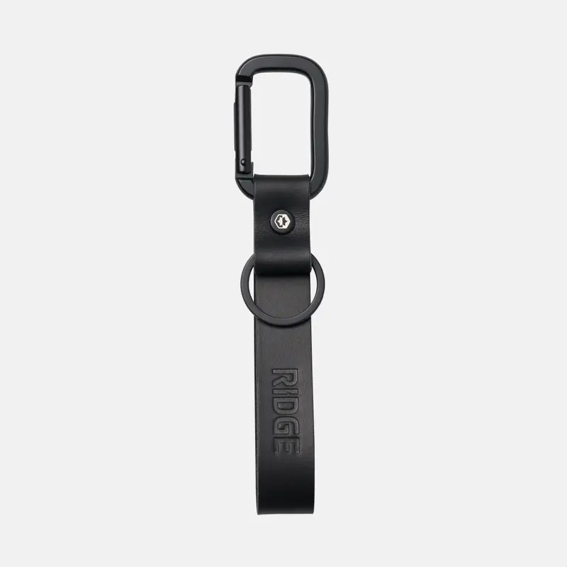 Midnight Black Leather Keychain 1