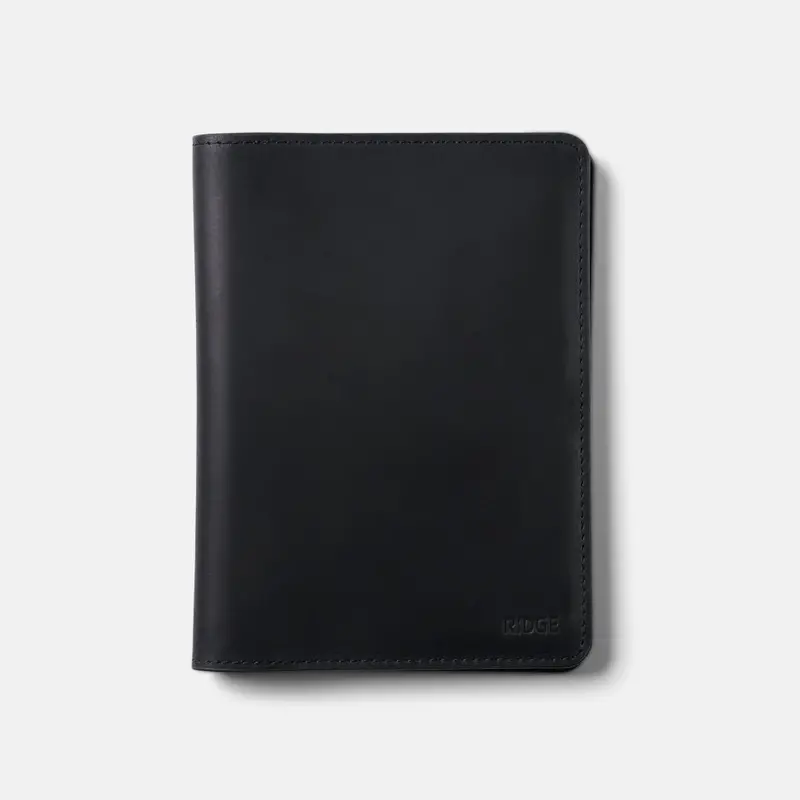 Midnight Black Leather Passport Wallet 1