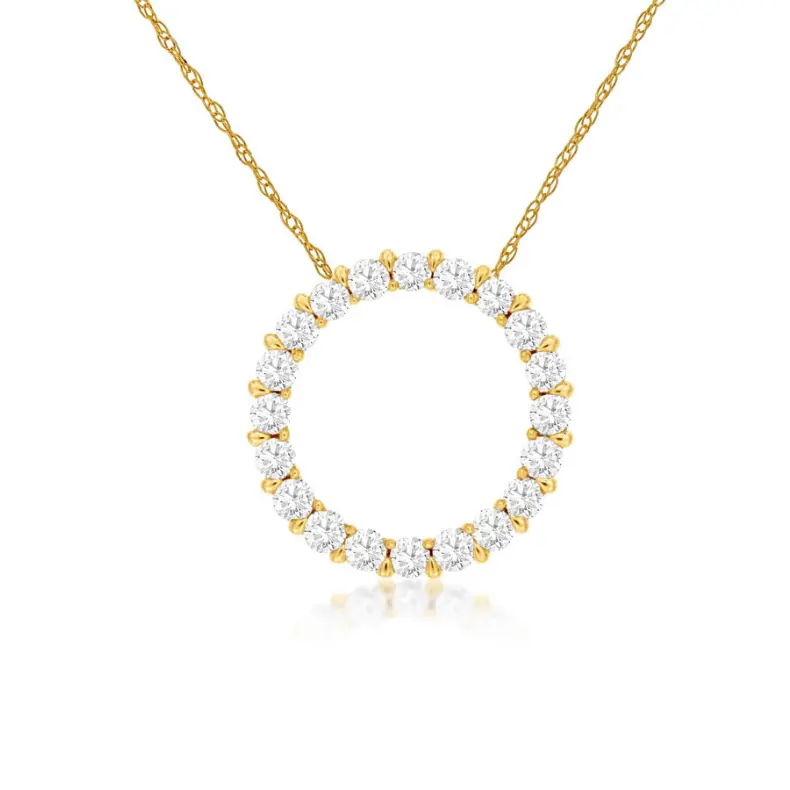Minimalist Diamond Circle Pendant – 0.25Ctw In 14K Yellow Gold 1