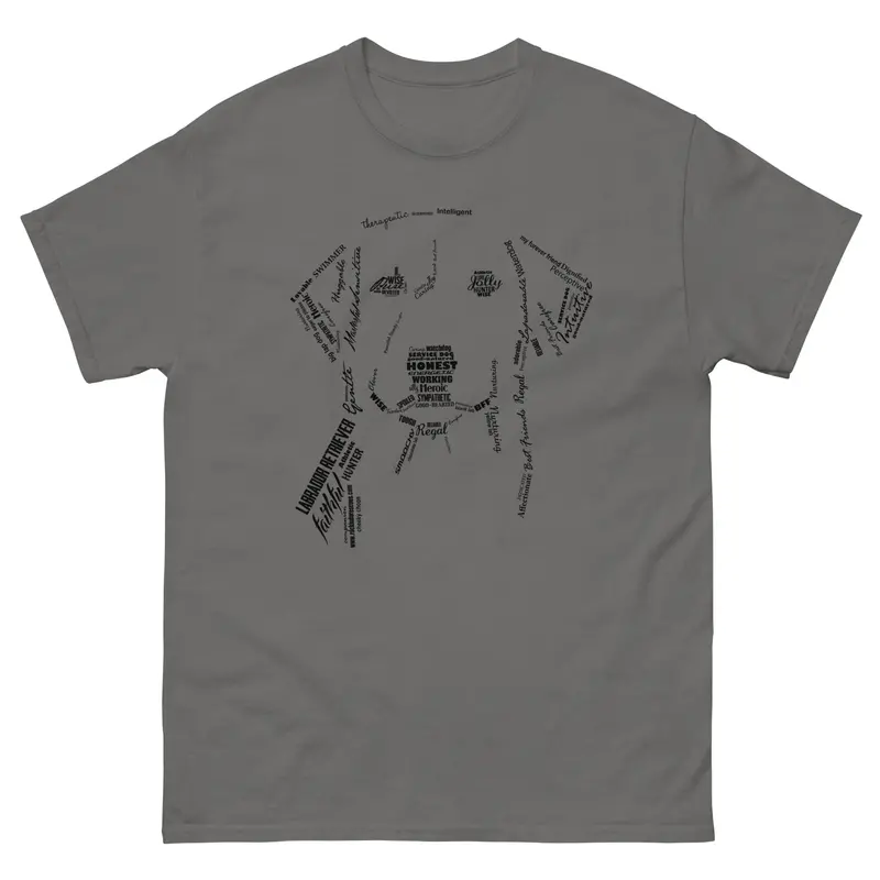 Minimalist Labrador Silhouette Word Art T-Shirt 1