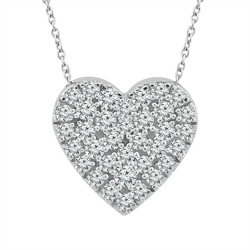 Multi-Stone Heart Pendant With Lab-Grown Diamonds In Sterling Silver – 0.20 Carat Total Weight 1