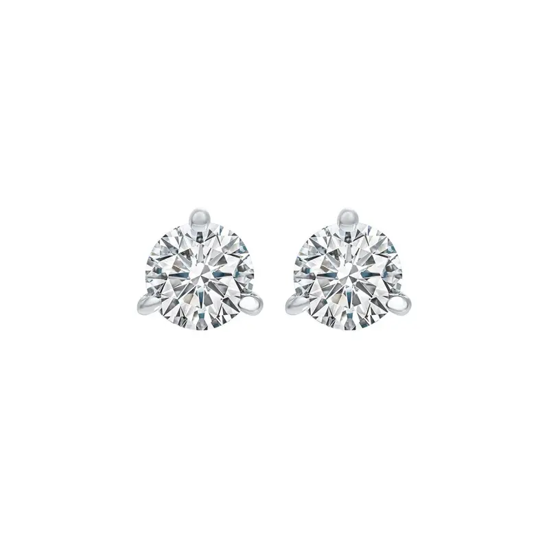 Natural Diamond Martini Stud Earrings, 1/4 Carat Total, 14K White Gold 1