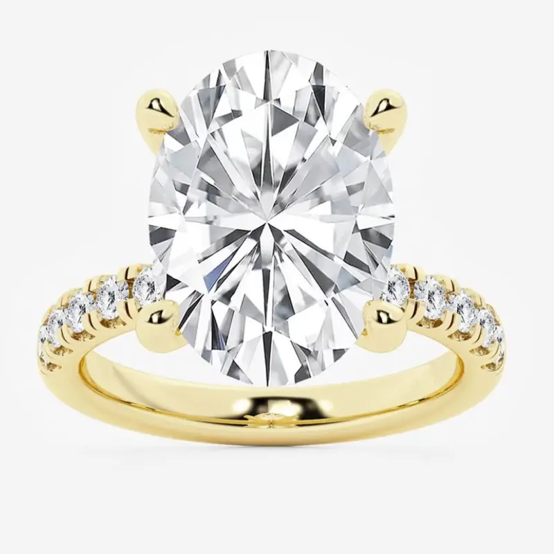 Oval Lab-Grown Diamond Engagement Ring With Hidden Halo In Yellow Gold – 5.5 Ctw 1
