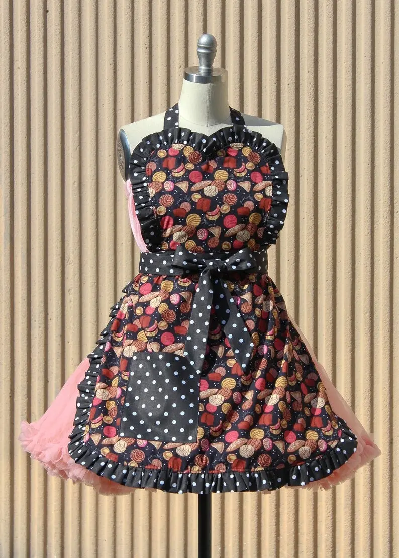 Pan Dulce Themed Vintage Apron With Retro Baking Motifs 1