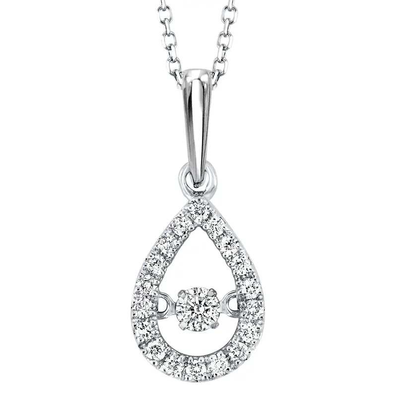 Pear-Shaped Diamond Halo Pendant – Rhythm Of Love Design, 0.20 Carat Tw 1