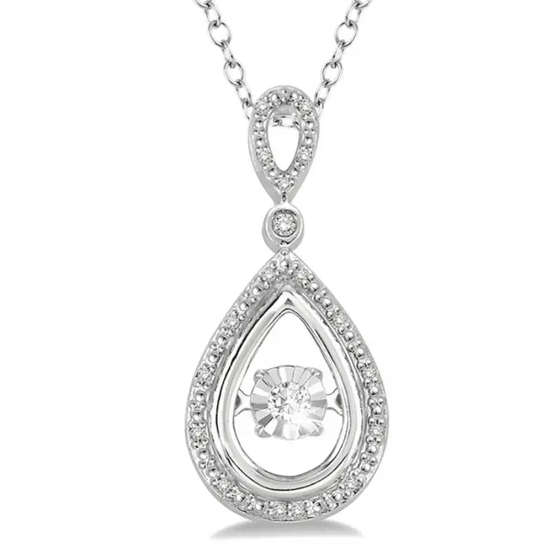 Pear-Shaped Diamond Pendant — 0.10 Ct Tw ‘Rhythm Of Love’ Design 1