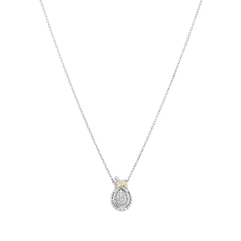 Phillip Gavriel Love Knot Diamond Pendant – Sterling Silver & 18K Gold Plated 1