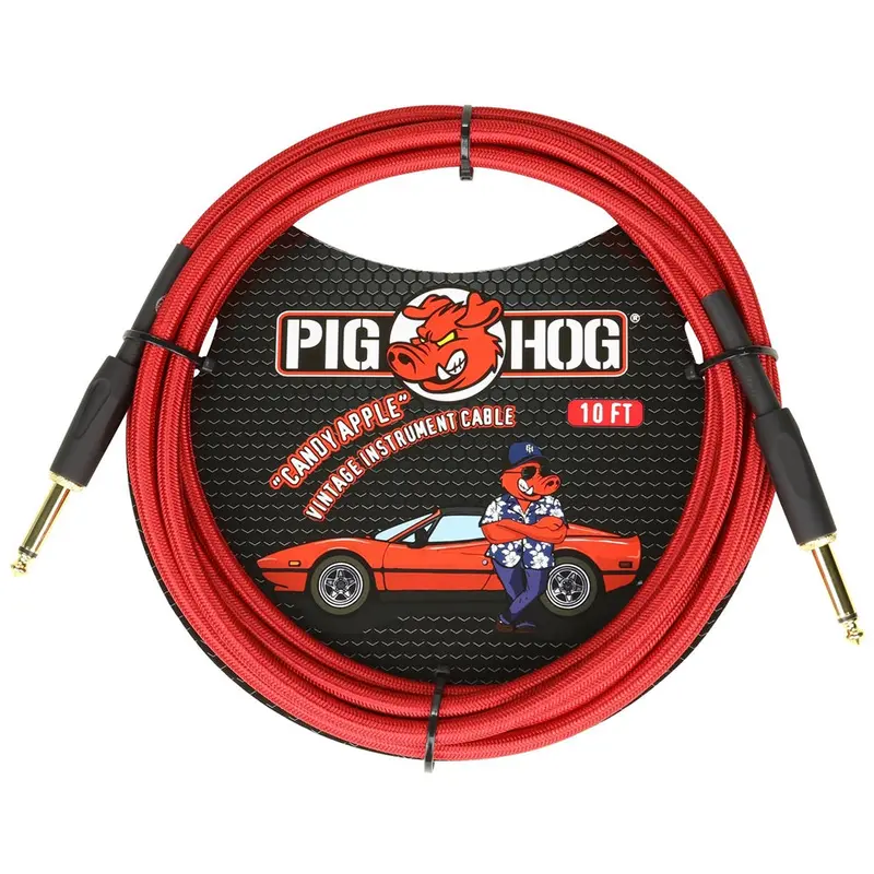 Pig Hog Candy Apple Red 10-Foot Instrument Cable – Phc10Ca / Phc10Car 1