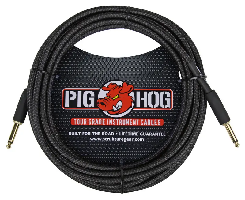 Pig Hog Pch20Bk – 20Ft Black Woven Premium Instrument Cable 1