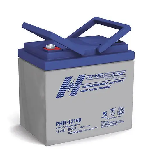 Power Sonic Phr-12150 12V 36Ah Agm Sealed Lead-Acid Battery With Recessed Terminal Posts 1