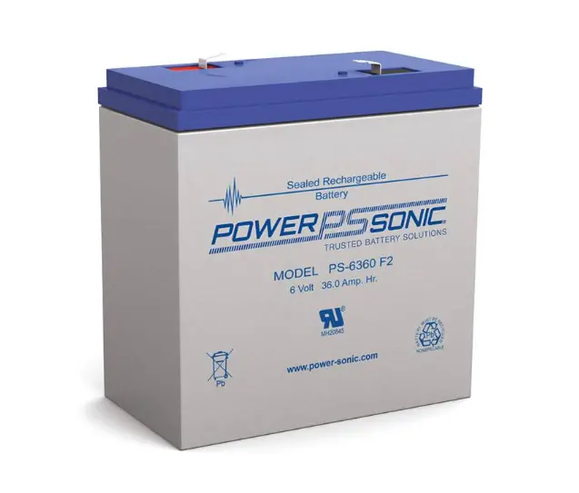 Power Sonic Ps-6360 F2 6V 36Ah High-Capacity Sla Battery 1