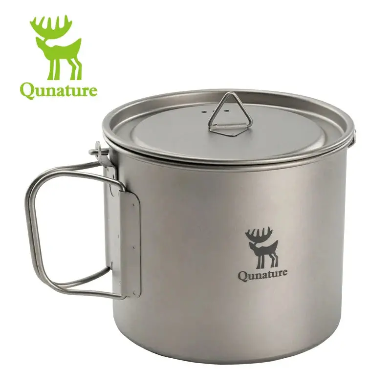 Qunature 1100Ml Titanium Camping Cup – Foldable Handle, Ultralight Backpacking Tumbler 1