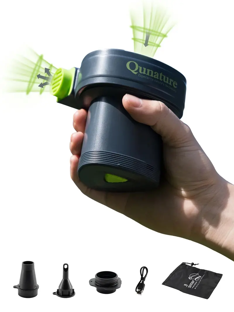 Qunature 5Kpa Rechargeable Electric Air Pump With Triple Nozzle Kit 1