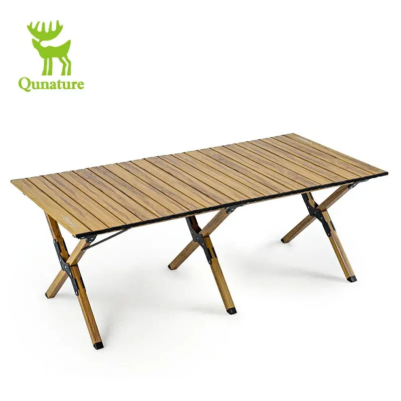 Qunature Aluminum Folding Table – Lightweight, Stable Triangular Frame Design 1