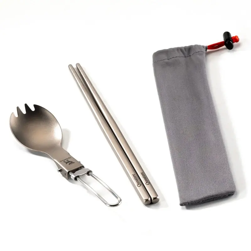Qunature Titanium 3-Piece Ultralight Camping Tableware Set 1
