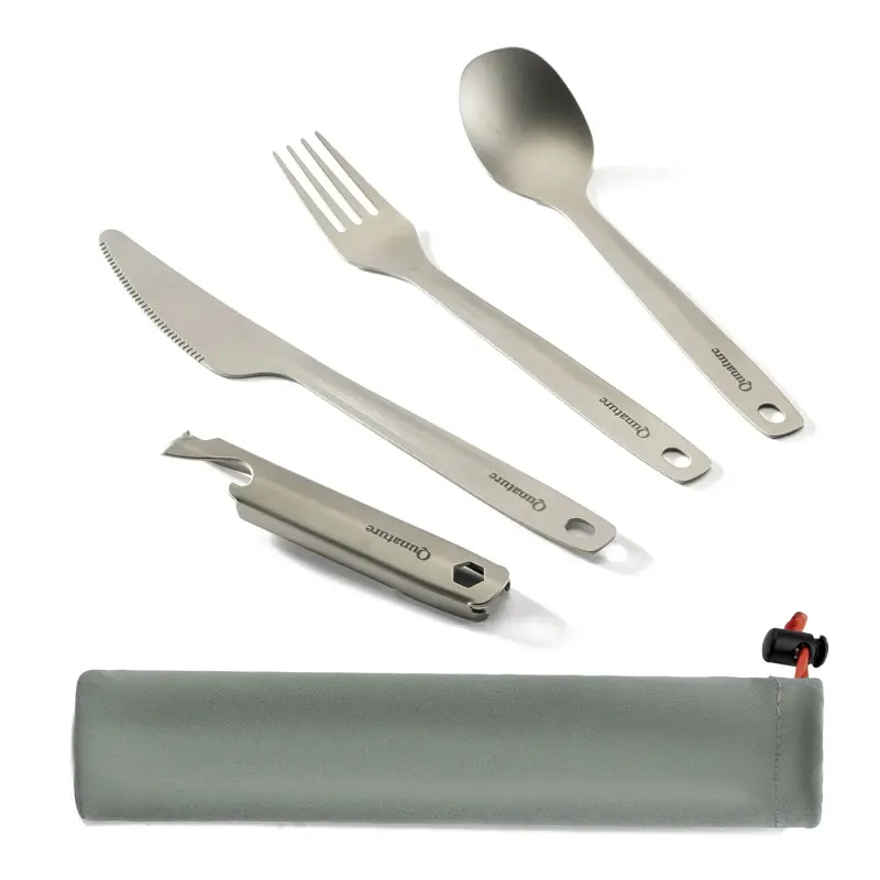 Qunature Titanium 4-Piece Lightweight Outdoor Cutlery Set 1