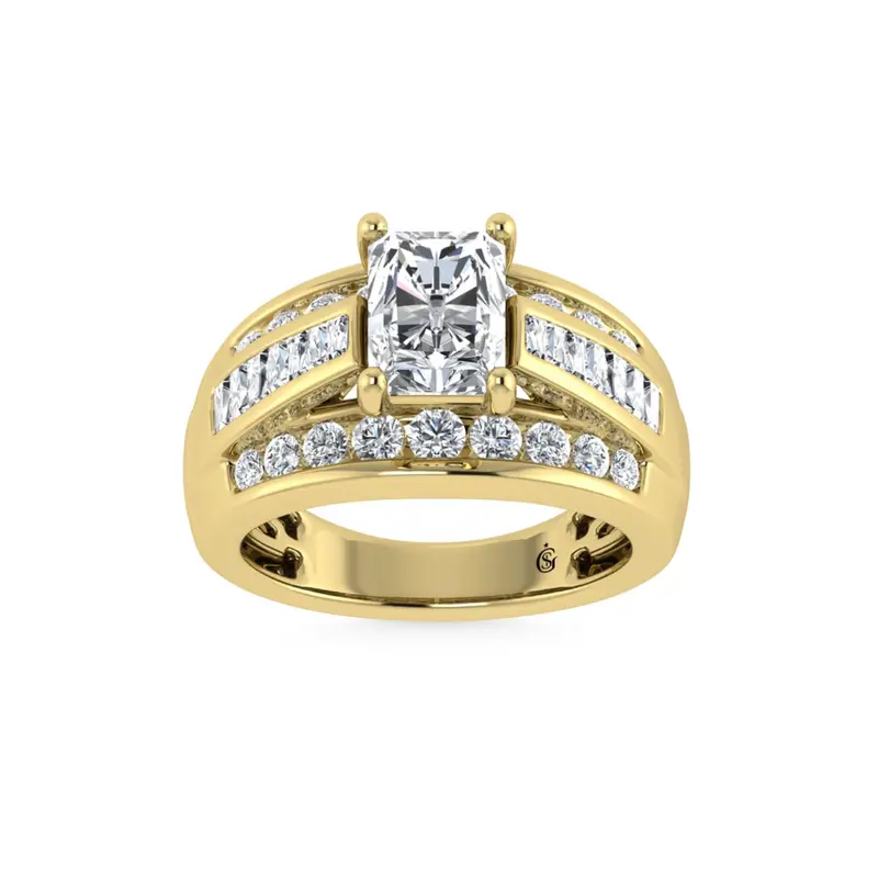 Radiant-Cut Lab-Grown Diamond Engagement Ring—2.875 Carats In Yellow Gold 1