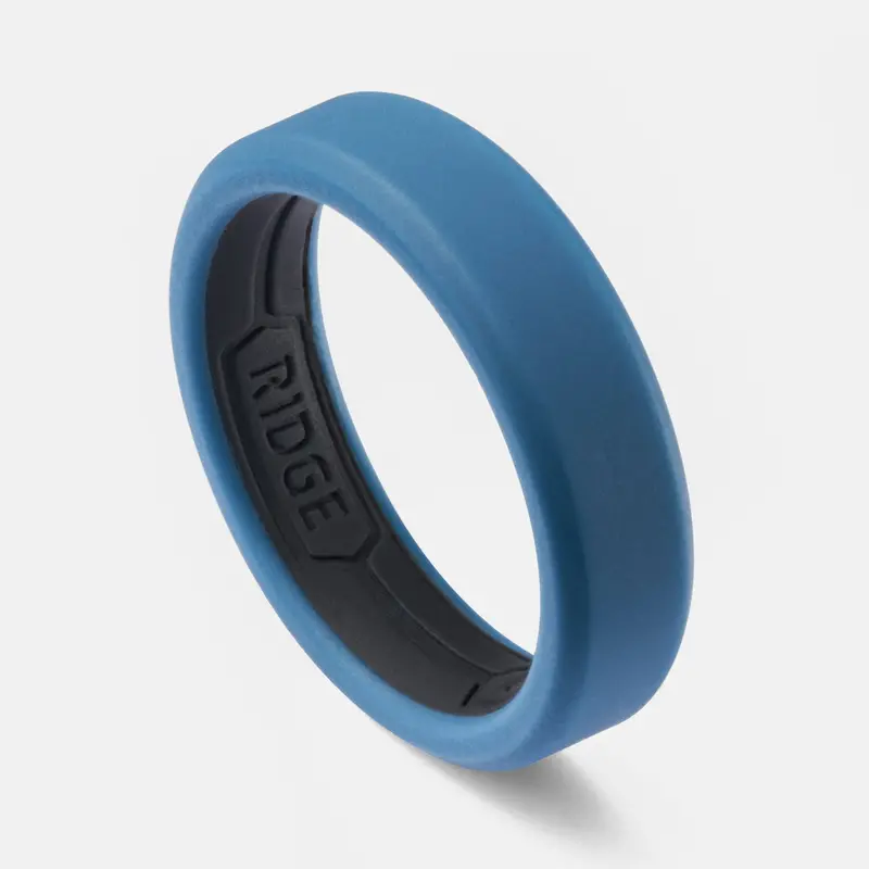 Ridge 6Mm Alpine Navy Silicone Ring Set 1