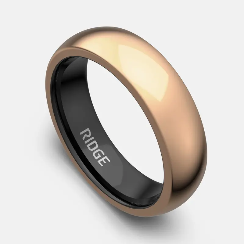 Ridge 6Mm Rounded Band Set – 18K Rose Gold 1