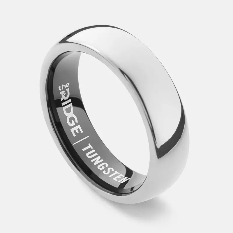 Ridge 6Mm Rounded Platinum-Finish Ring Collection 1